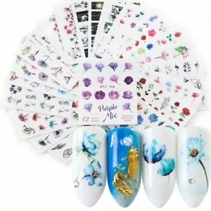 Nail Art Sticker Water Decal Rose Flower Decoration Slider Polish Foil Paper NS5 - Picture 1 of 35