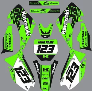 Graphic Kit for 2003-2012 Kawasaki KX125 KX250 KX 125 KX 250 Green Black Decals - Picture 1 of 1