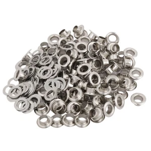 100 un. ojales de latón de 4,5 mm tono plateado para ropa de lona de cuero - Imagen 1 de 3
