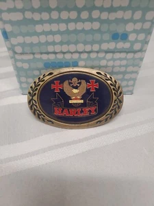 De Colección Harley Davidson Motor Cycles Hebilla de Cinturón Latón Sólido 18 Calavera Hierro Cruz - Imagen 1 de 11