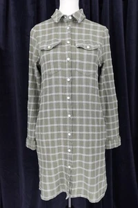 Topshop Damen Baumwolle kariert Knopfleiste Seitentaschen Tunika Kleid/Shirt Gr. 8 - Bild 1 von 18