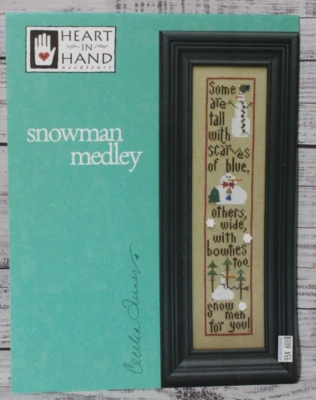 SNOWMAN MEDLEY cross stitch chart HEART IN HAND Cecilia Turner - Image 1 of 2