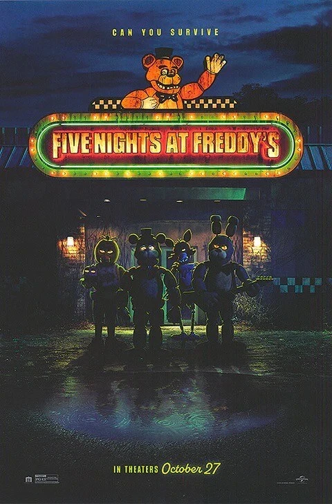 Five Nights At Freddy’s, 2023,Original,DS,Rolled One Sheet,27”x40”,Near Mint