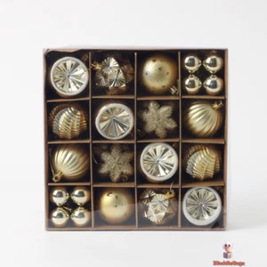 38-Piece Gold Snowflake Christmas Ball Ornament Set – Elegant Holiday Tree Decor - Picture 1 of 8