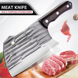 6" Stainless Steel Butcher Knife Bone Chopping Knife Meat Cleaver Cutting Knife - Picture 1 of 16