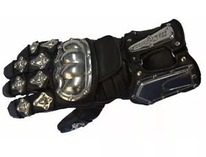 MOTORCYCLE LEATHER GLOVES MEN WITH STEEL PROTECTION, SIZES SMALL TO 2XL.PL5006 - Picture 1 of 4