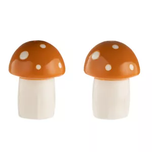 Salt & Pepper Shakers Ceramic Woodland Mushroom Condiment Dispenser Novelty 2pcs - Picture 1 of 7