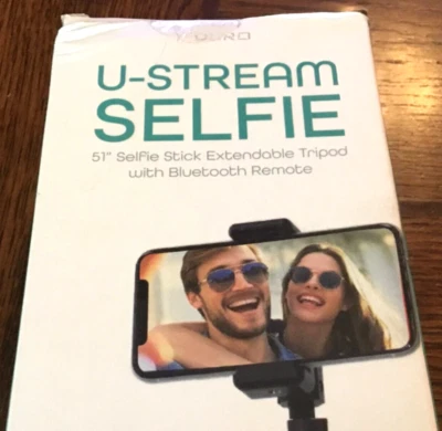 U-Stream Selfie Stick 51" Extendable Tripod Stand Portable w/Bluetooth Remote - Image 1 of 4