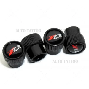 4x Universal Fit Chevrolet Z71 Car Wheel Tire Air Valve Caps Stem Dust Cover BLK - Picture 1 of 5