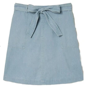 FAT FACE - MARIELLA PALE BLUE SOFT CHAMBRAY DENIM SUMMER SKIRT - 14 - Picture 1 of 9