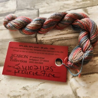 Caron Impressions Prairie Fire #102 Variegated Silk Wool Thread 36 yd 33m - Image 1 of 4