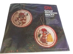 Columbia-Minerva Crewel Christmas Idea Kit #7948 Two Ornaments Christmas Mice - Picture 1 of 4