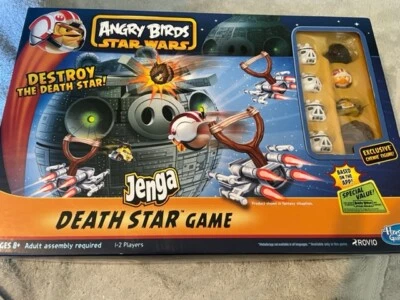 Star Wars Angry Birds Jenga Death Star Playset Exclusive Chewbacca Fig. COMPLETE - Image 1 of 2