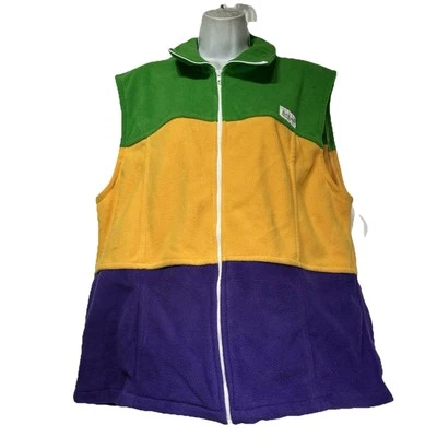 Chaleco polar de fiesta para mujer Jolie & Elizabeth Mardi Gras Nueva Orleans talla L Foto 1 de 4