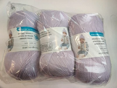 New Loops & Threads Snuggly Wuggly Baby Sport 3 Skeins Yarn Soft Lilac - Image 1 of 2