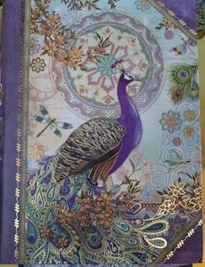 Pooch & Sweetheart/Punch Studio PEACOCK 3 Lined Note Booklets SLEEVE HOLDER New - Picture 1 of 10