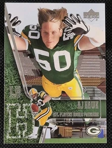 2006 Upper Deck AJ Hawk RC NFL Players Rookie Premiere No. 8 Green Bay Packers - Picture 1 of 6