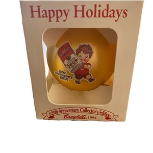 Campbell’s Soup Kids Glass Ball Christmas Ornament Collector’s Edition 1995 Gold - Picture 1 of 8