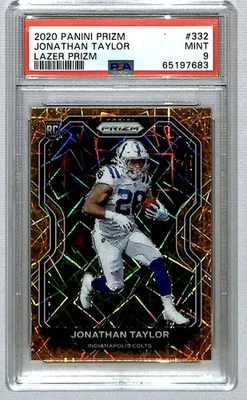 Jonathan Taylor 2020 Panini Prizm Lazer Rookie #332 PSA 9 Indianapolis Colts - Image 1 of 2