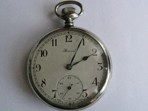 RECORD SWISS MADE POCKET WATCH NO WORK MEN MILITARY 50mm FOR RAPAIR - Picture 1 of 12