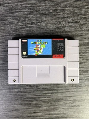Super Mario World SNES Cart / Cleaned Pins / Authentic! - Image 1 of 3