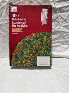 Home Accents 300-Light Multi-Color 48 in. x 72 in. Net Lights Holiday USA - Picture 1 of 3