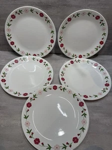 Set Of 5 Corelle Spring Pink Dinner Plates - Picture 1 of 5