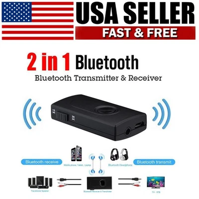 Bluetooth 5.0 Transmitter Receiver 2 IN 1 Wireless Audio 3.5mm Jack Aux Adapter - Image 1 of 4