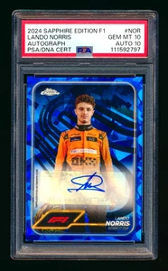 2024 Topps Chrome Sapphire F1 Lando Norris Autograph PSA 10 Gem! DNA Auto 10! - Picture 1 of 2