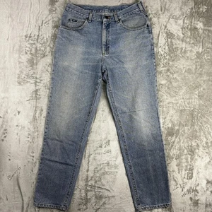 Vintage Lee Jeans Mens 34x32 Blue Denim Straight Leg Zip Fly Made in USA 90s - Picture 1 of 15