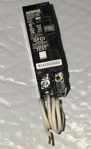 Disyuntor Siemens QPF 20A 120V HACR SWD 1P GFCI QF120P - Imagen 1 de 2