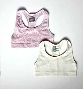 Cat & Jack Girls Space Dye Sports Bra Purple & Cream, 2 Pack - Size Small - Picture 1 of 7