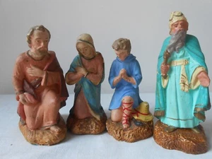 4 alte Krippenfiguren. Figuren. Devineau. Weihnachtskrippe. Gips. - Bild 1 von 7