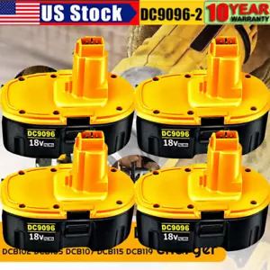 (4-PACK) 18V For Dewalt 18 VOLT XRP DC9096 DC9098 NiMH Battery NEW 6.0Ah DW9096 - Picture 1 of 15