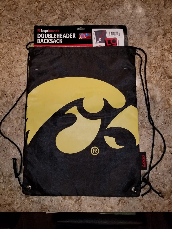 LOGO CHAIR IOWA HAWKEYES DOUBLEHEADER BACKSACK  Similar to a backpack DrawString - Image 1 of 3
