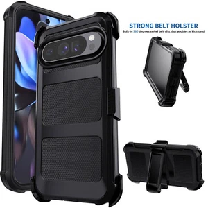 For Google Pixel 10/10 Pro/10 Pro XL Hybrid Rugged Case Cover Black / Belt Clip - Picture 1 of 41