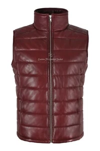 Damen Wattierte Weste Puffer Bodywarmer Echtleder Ärmellos Steppweste - Bild 1 von 9