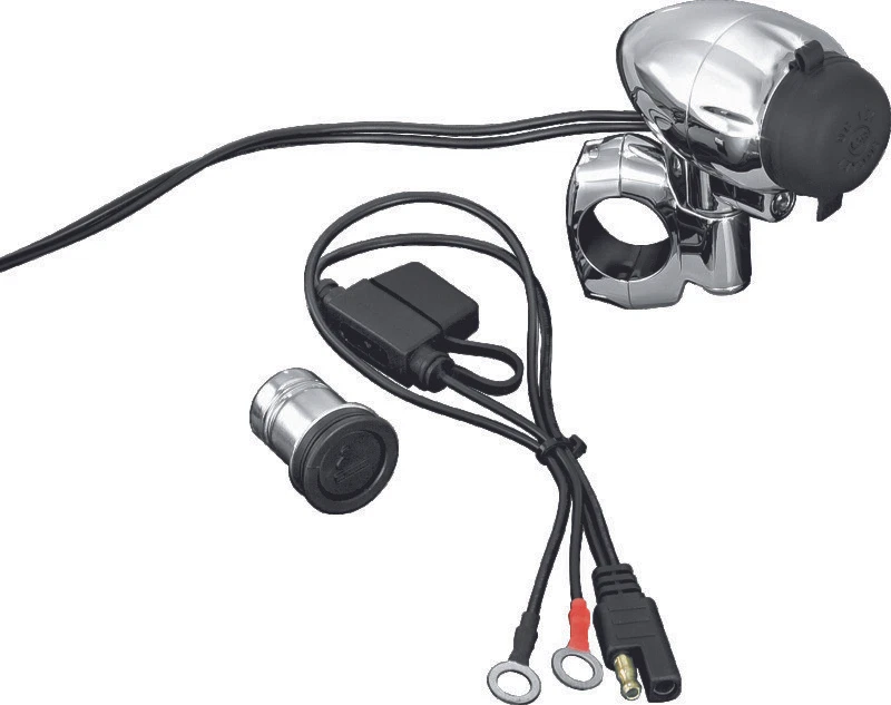 Punto de alimentación eléctrica Kuryakyn con montaje en barra de 1 pulgada cromado Foto 1 de 1