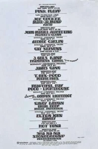 Pink Floyd Elton John T Rex Concert Menu Postcard 1972 Randy Tuten Designed - Picture 1 of 1