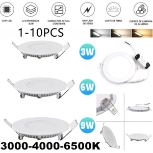 UK Ultra Slim Recessed LED Flat Panel Ceiling Spot Lights Downlights Spotlights - Picture 1 of 15