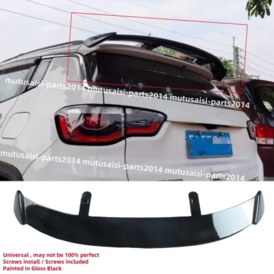 UNIVERSAL FITS 2016-2024 JEEP COMPASS GLOSSY BLACK REAR WINDOW ROOF SPOILER WING Foto 1 de 4