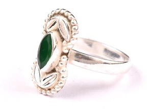 Gemme Onyx Fait à la Main Argent Sterling Minimal Cadeau Bague Taille US 7 À - Picture 1 of 8