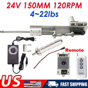 Motor actuador lineal recíproco 24V 150MM 6" 120RPM controlador hágalo usted mismo enchufe de EE. UU. - Imagen 1 de 15