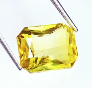 Loser Edelstein natürlicher gelber Saphir 12,07 ct zertifiziert Achteckform Saphir - Bild 1 von 11