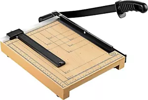12 Inch Guillotine Paper Cutter, Heavy Duty Wood Guillotine Paper Trimmer for Ca - Picture 1 of 6