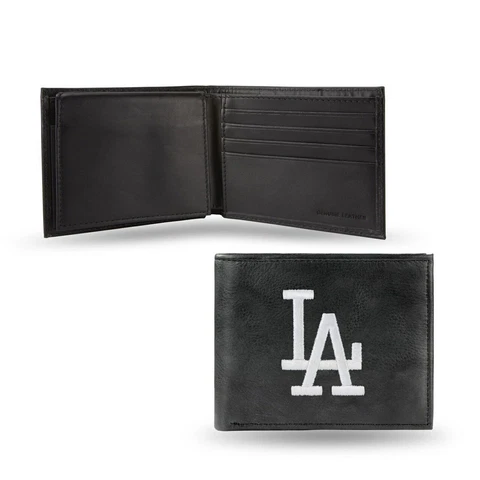 LA Dodgers Men's Black Wallet - MLB embroidered bifold wallet Cover