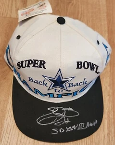 Emmitt Smith Signed Super Bowl XXVIII Hat w/ SB MVP Inscription. Prova, Beckett - Picture 1 of 6