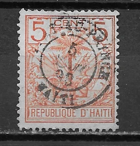 HAITI , 1891 , COAT OF ARMS , 5c STAMP , PERF 13 , USED - Picture 1 of 1