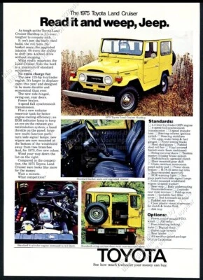 Toyota Land Cruiser 1975 SUV amarillo 4 fotos anuncio impreso vintage Foto 1 de 2