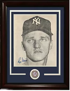Roger Maris signed 8.5x11 photo framed Yankees coin PSA LOA Mint 9 Graded Auto - Picture 1 of 6